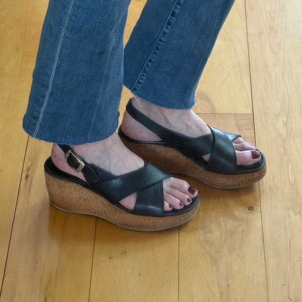 Cork Heeled Platform Sandal